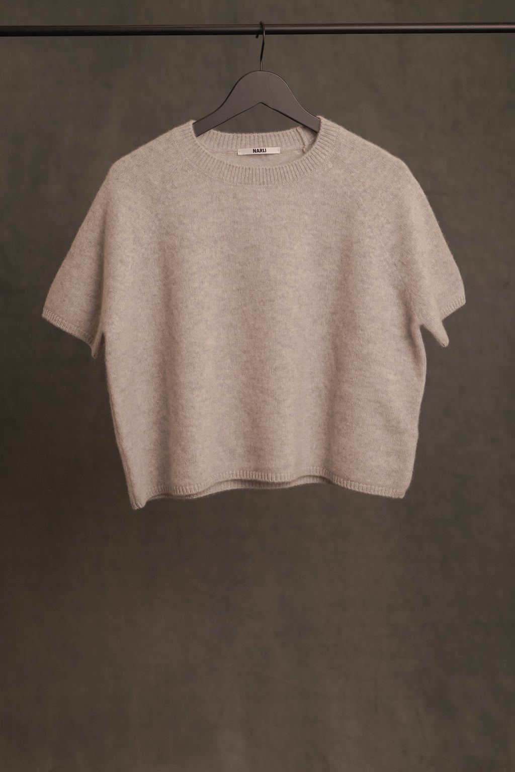 Cashmere-Pullover Cashmere Kurzarm hellgrau
