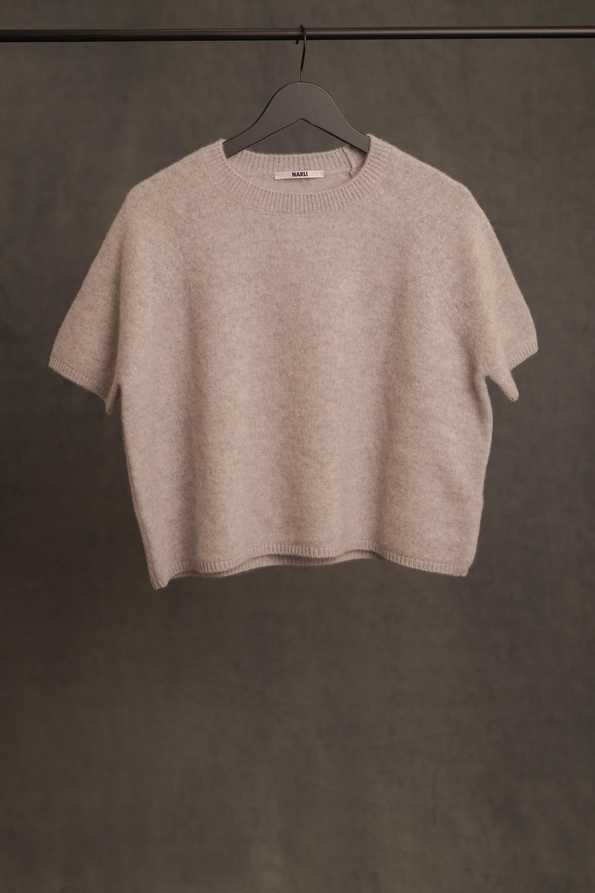 Cashmere-Pullover Cashmere Kurzarm hellgrau