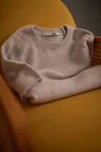 Cashmere-Pullover Cashmere Kurzarm hellgrau