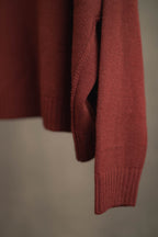 Oversize Strickpullover V-Ausschnitt bordeaux