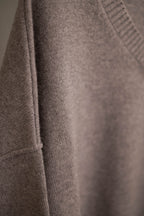 Oversize Strickpullover V-Ausschnitt grau