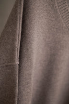Oversize Strickpullover V-Ausschnitt grau