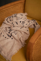 Cashmere Tuch Bandana creme-hellbraun