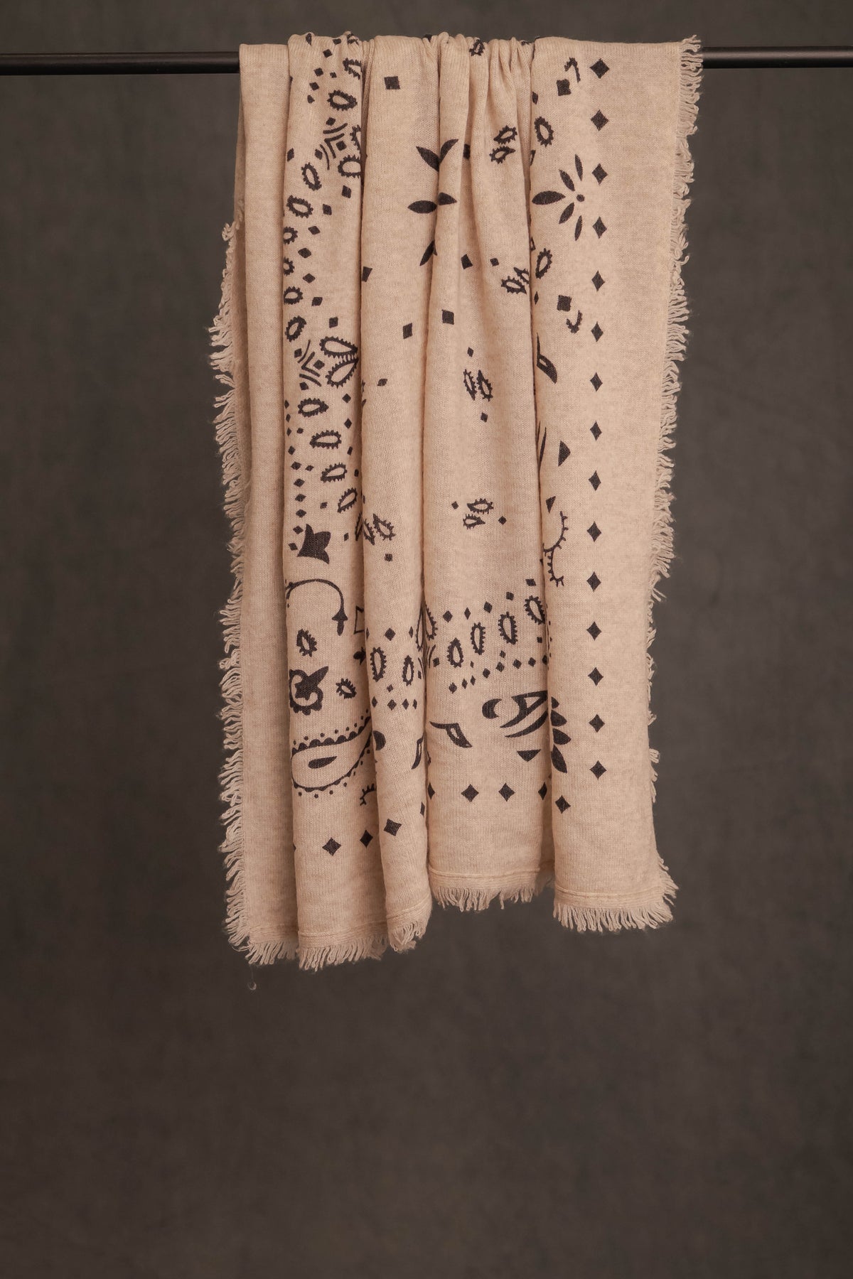 Cashmere Tuch Bandana creme-hellbraun