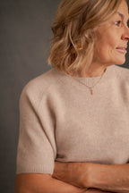 Cashmere-Pullover Cashmere Kurzarm beige