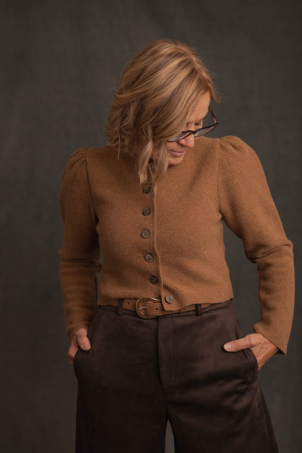 Strickjacke camel