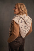 Cashmere Tuch Bandana creme-hellbraun