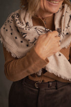 Cashmere Tuch Bandana creme-hellbraun
