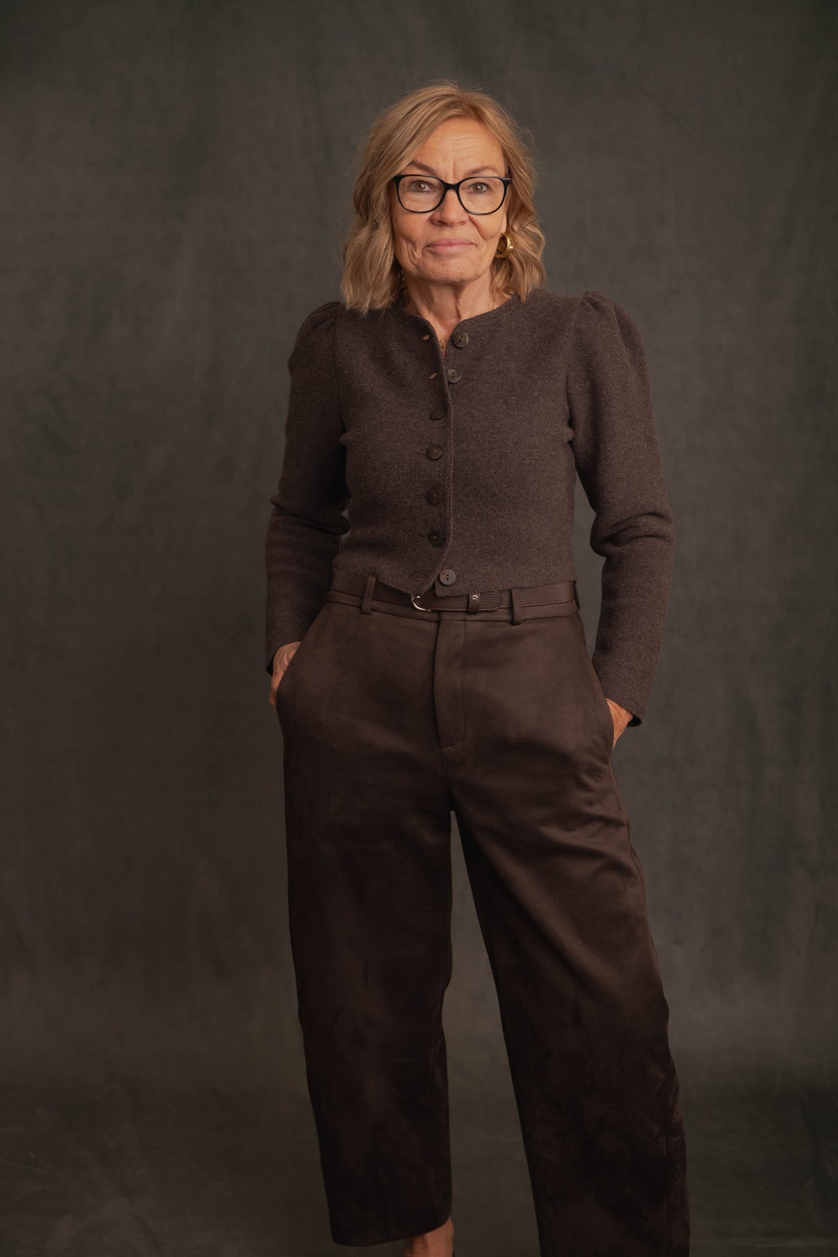 Strickjacke dunkelbraun-rinde