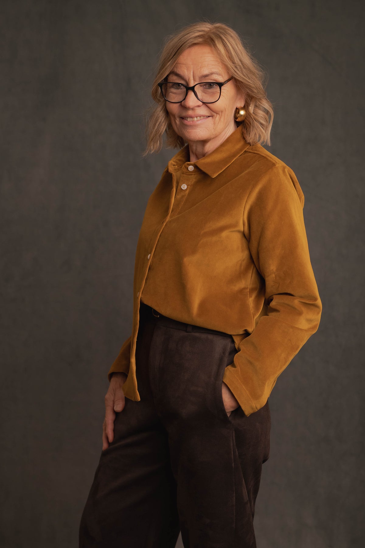 Samtbluse gold-gelb