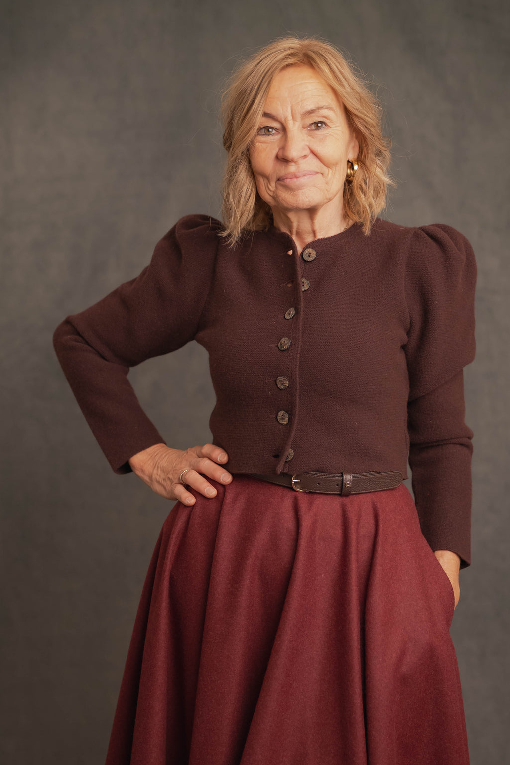 Strickjacke mustang-bordeaux