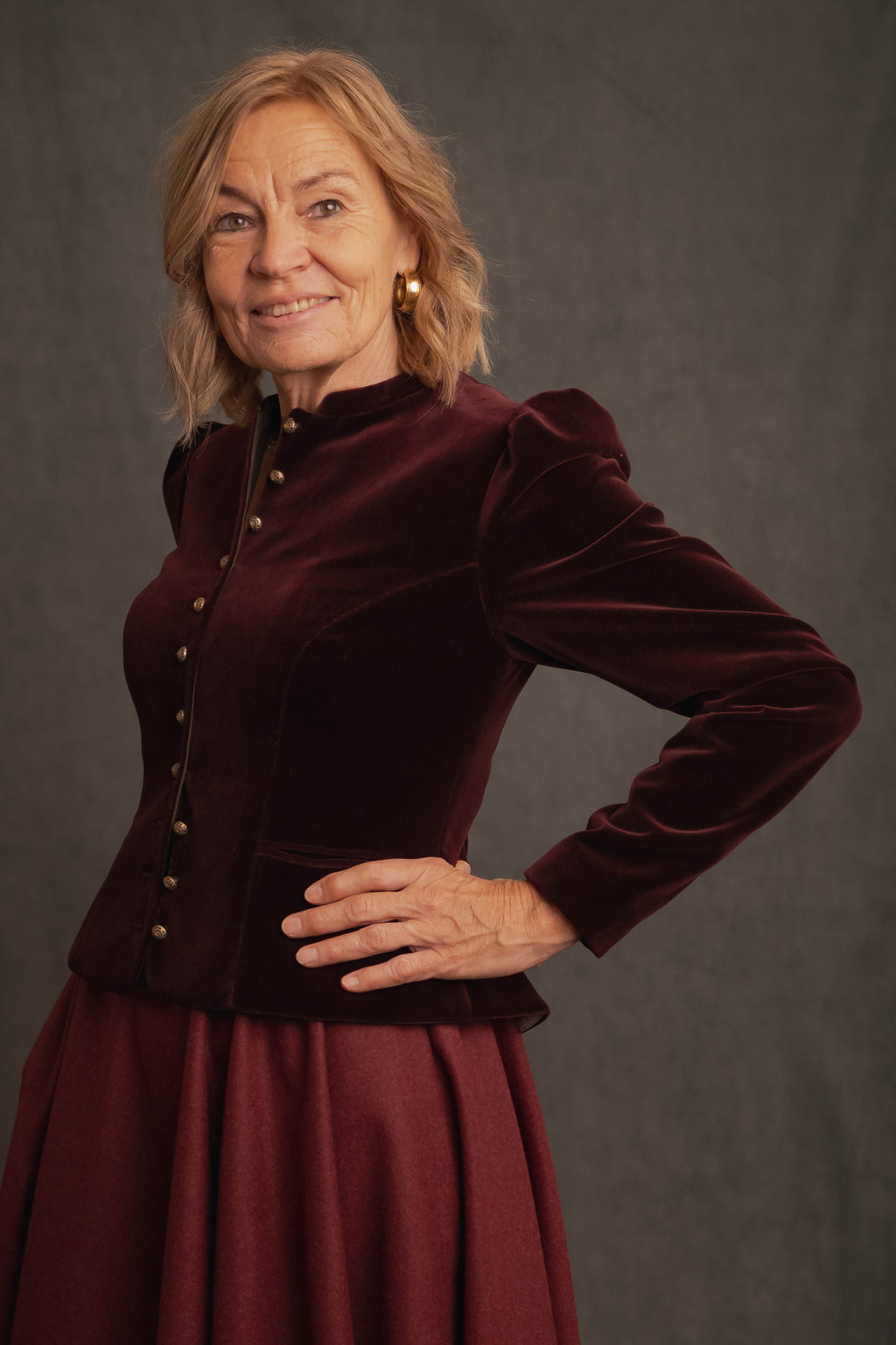Jacke BELINDA samt bordeaux