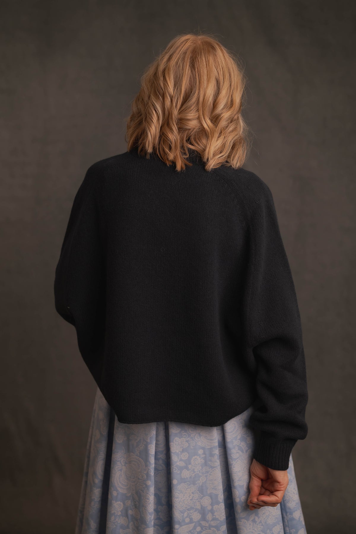 Strickpullover mit Rollkragen dunkelblau