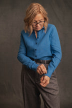 Leinenbluse königsblau
