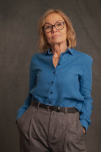 Leinenbluse königsblau