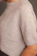 Cashmere-Pullover Cashmere Kurzarm hellgrau