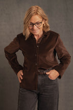 Samtbluse braun