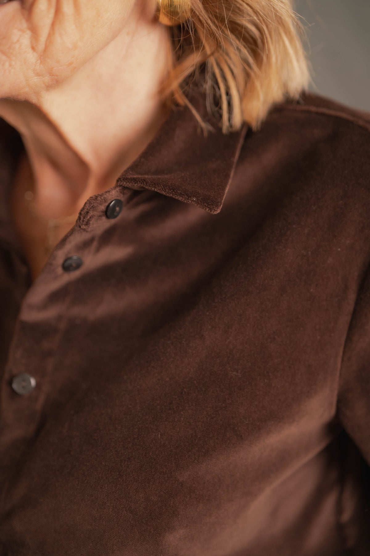 Samtbluse braun