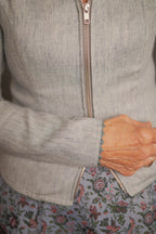 Jacke LENA in Leinen türkis