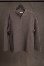 Strickpullover grau mit Reißverschluss