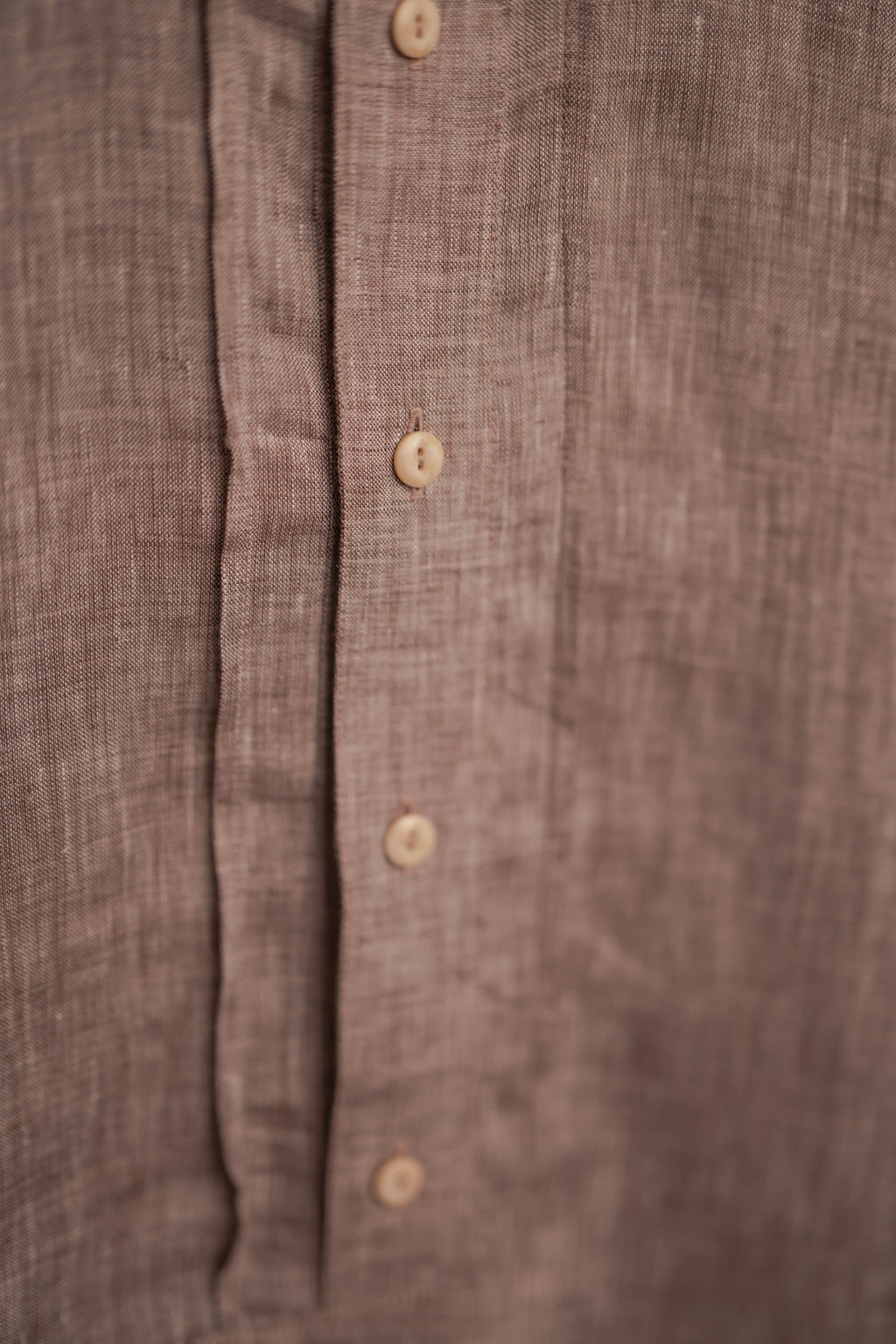 Stehkragenhemd LUIS hellbraun/beige Leinen