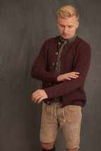 Strickjacke Eustachius feigenrot