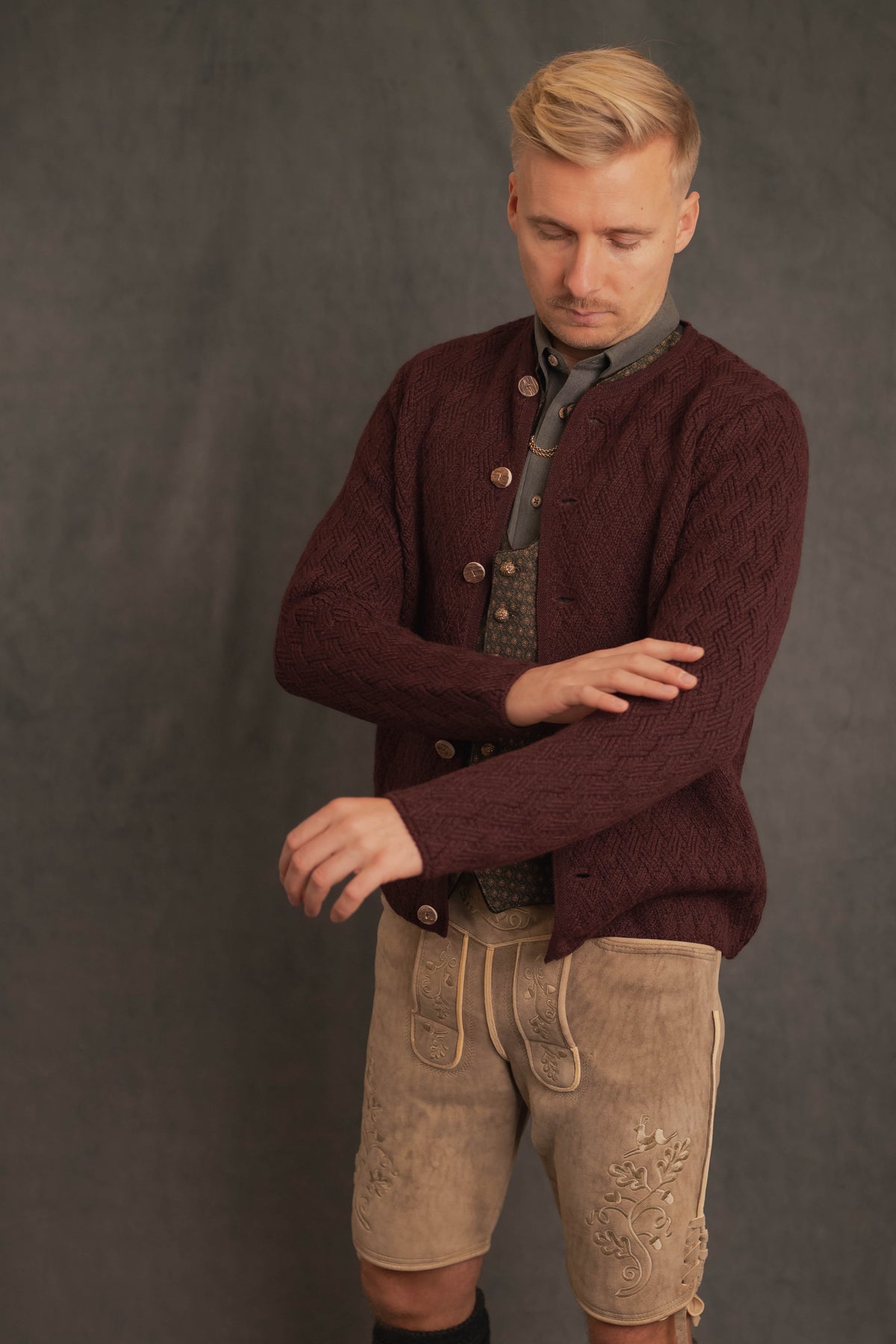 Strickjacke Eustachius feigenrot