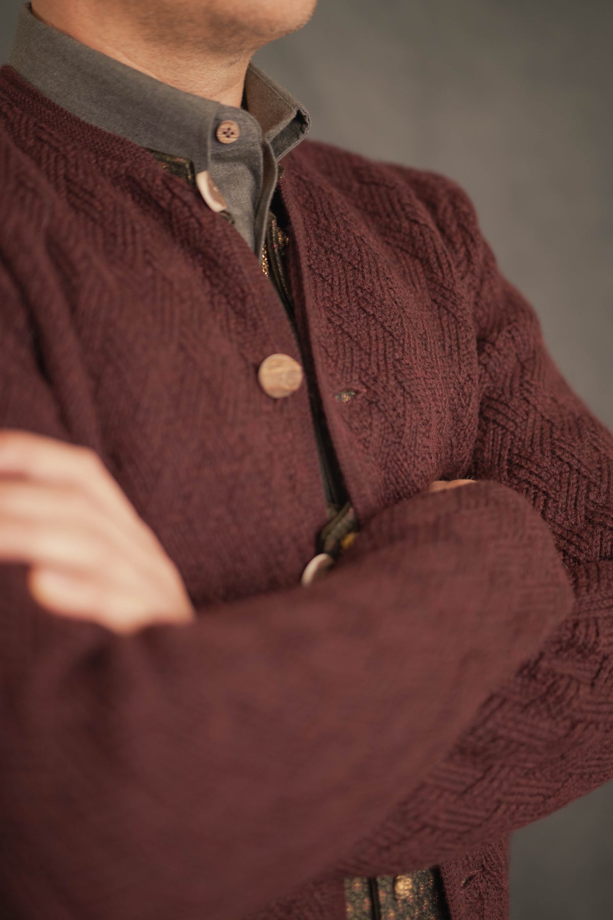 Strickjacke Eustachius feigenrot