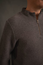 Strickpullover grau mit Reißverschluss