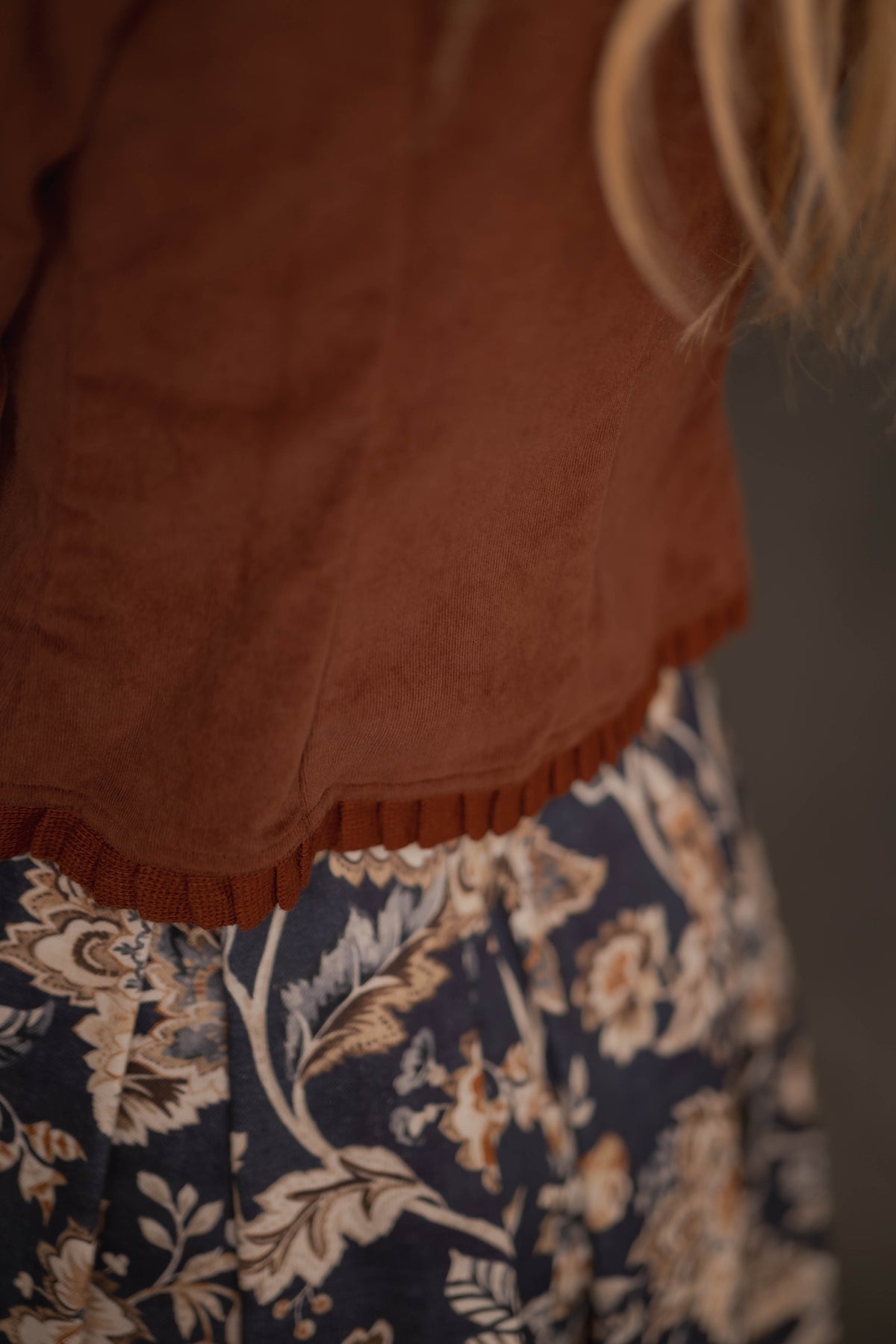 Jacke LENA in Cord kastanienbraun