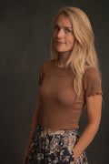Kurzarm Shirt in mocca
