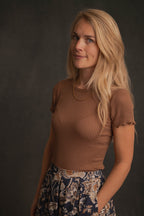 Kurzarm Shirt in mocca