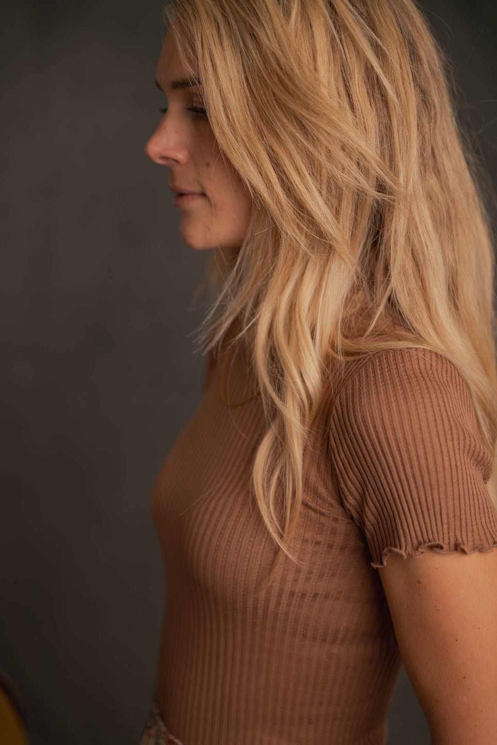 Kurzarm Shirt in mocca