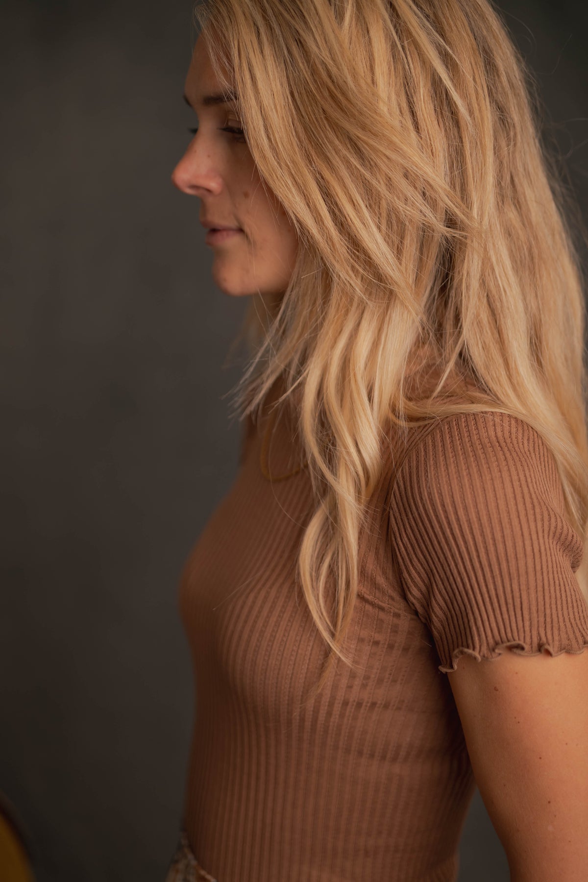 Kurzarm Shirt in mocca