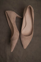 Veloursleder Pump in steel/hellgrau