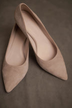Veloursleder Pump in steel/hellgrau