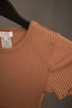 Kurzarm Shirt in mocca