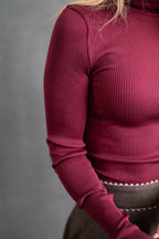 Rollkragenshirt bordeaux