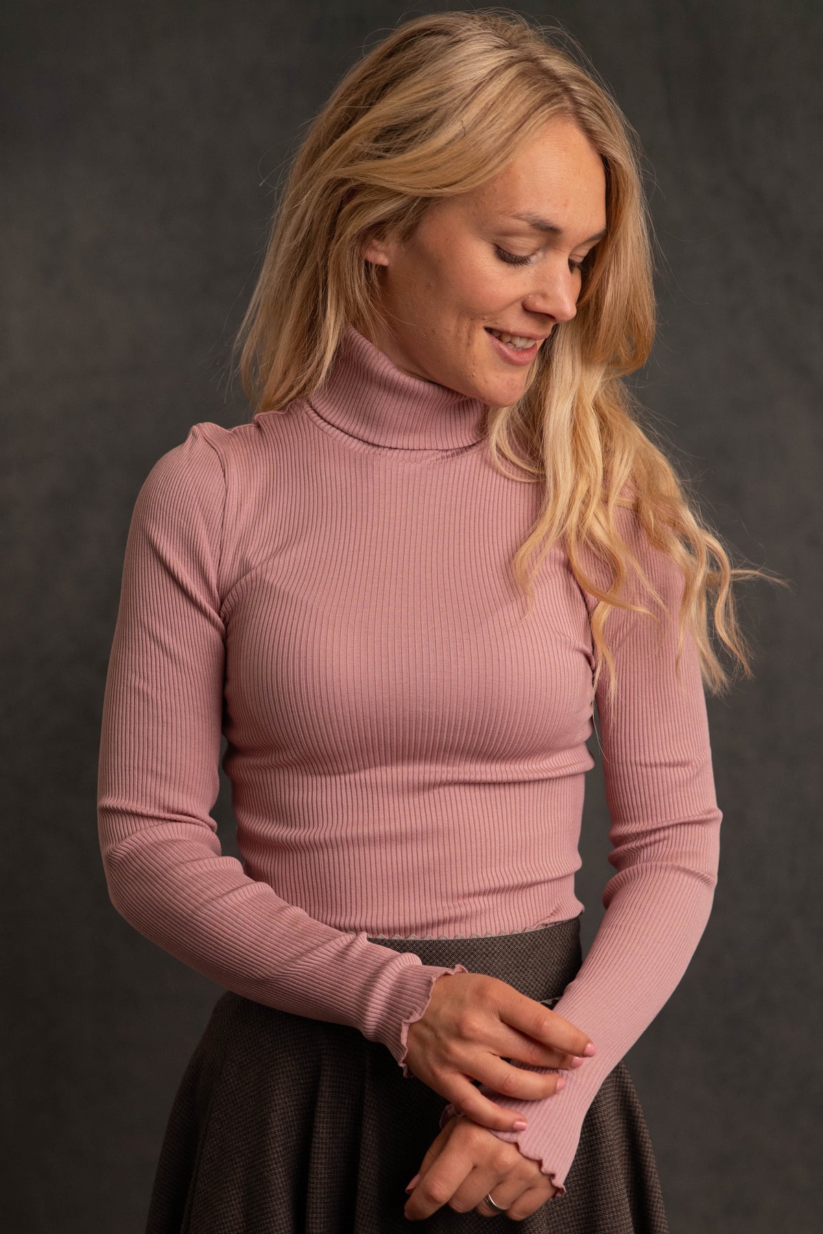 Rollkragenshirt rose